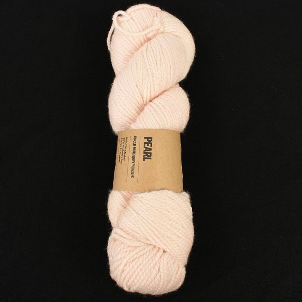 KRAEO Uncle Mulberry Worsted Yarn SW Merino Mulberry Silk Hand-Dyed Pearl